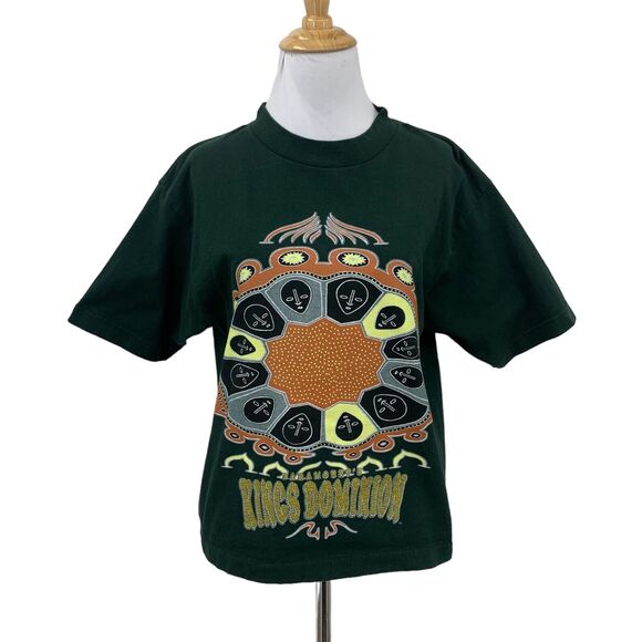 Vintage Kings Dominion Amusement Park T Shirt Womens M Medium Green Made USA - Picture 1 of 11